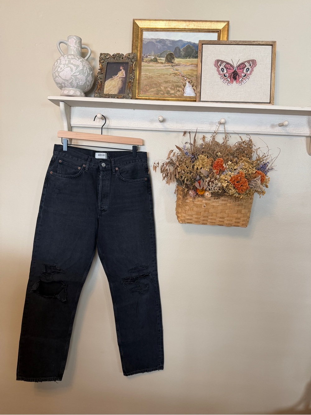 Agolde Black Washed High-Rise Jeans